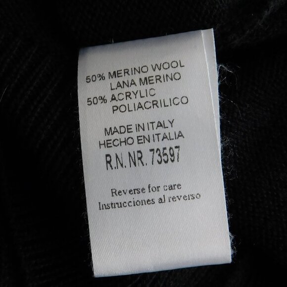 Raffi Black Argyle Diamond Crewneck Wool Blend Sweater Size L  Italy Mens - Picture 7 of 9